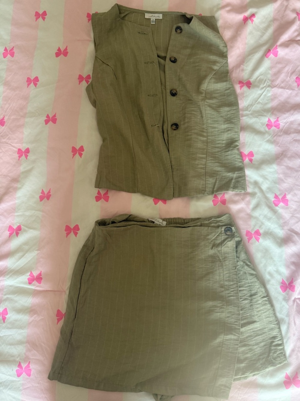 Olive Green Women's Skort set